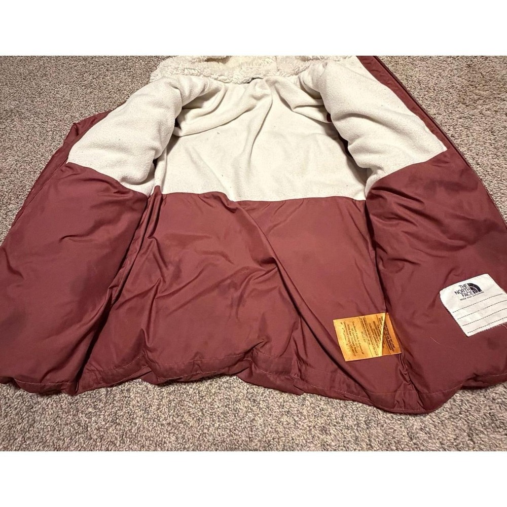 The North Face Girls Size 12 600 Fill Down Puffer Jacket Hooded Mauve Pink - Picture 4 of 8